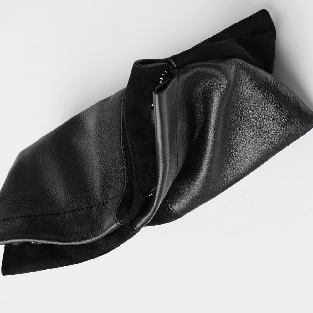 NWT ZARA Black Crossbody Leather Bag - Picture 6 of 10